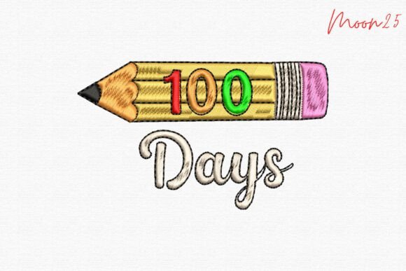 100 Days Pencil Embroidery for Classroom Fun