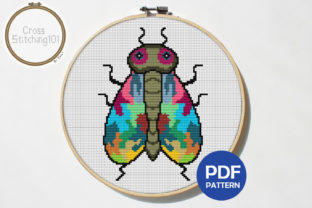 Bee Modern Cross Stitch Pattern for Apparel