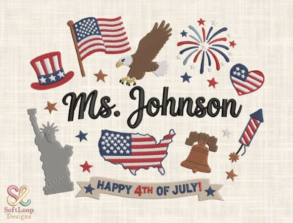 Celebrate with Custom Patriotic USA Embroidery Design