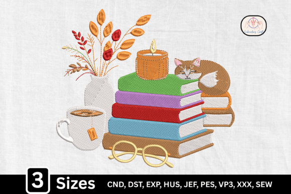 Charming Aesthetic Cat Book Lover Design