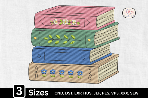 Charming Floral Book Lover Stacked Book