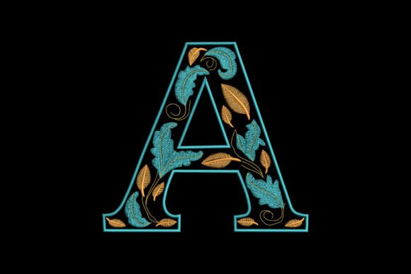 Charming Floral Letter A for Elegant Embroidery