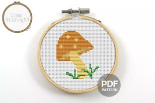Charming Mushroom Modern Cross Stitch Pattern