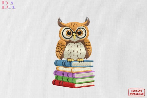 Charming Wise Owl Book Stack for Apparel