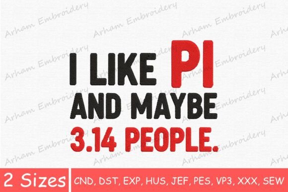 Funny Math Embroidery: I Like Pi and 3.14