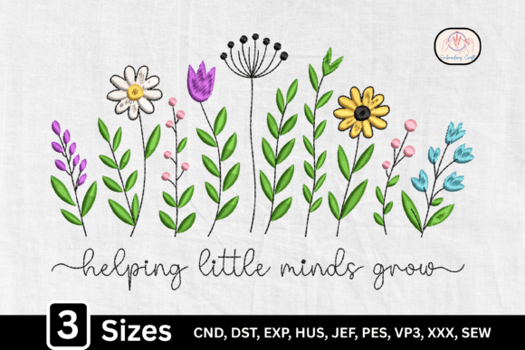 Helping Little Minds Grow: A Sweet Embroidery Design